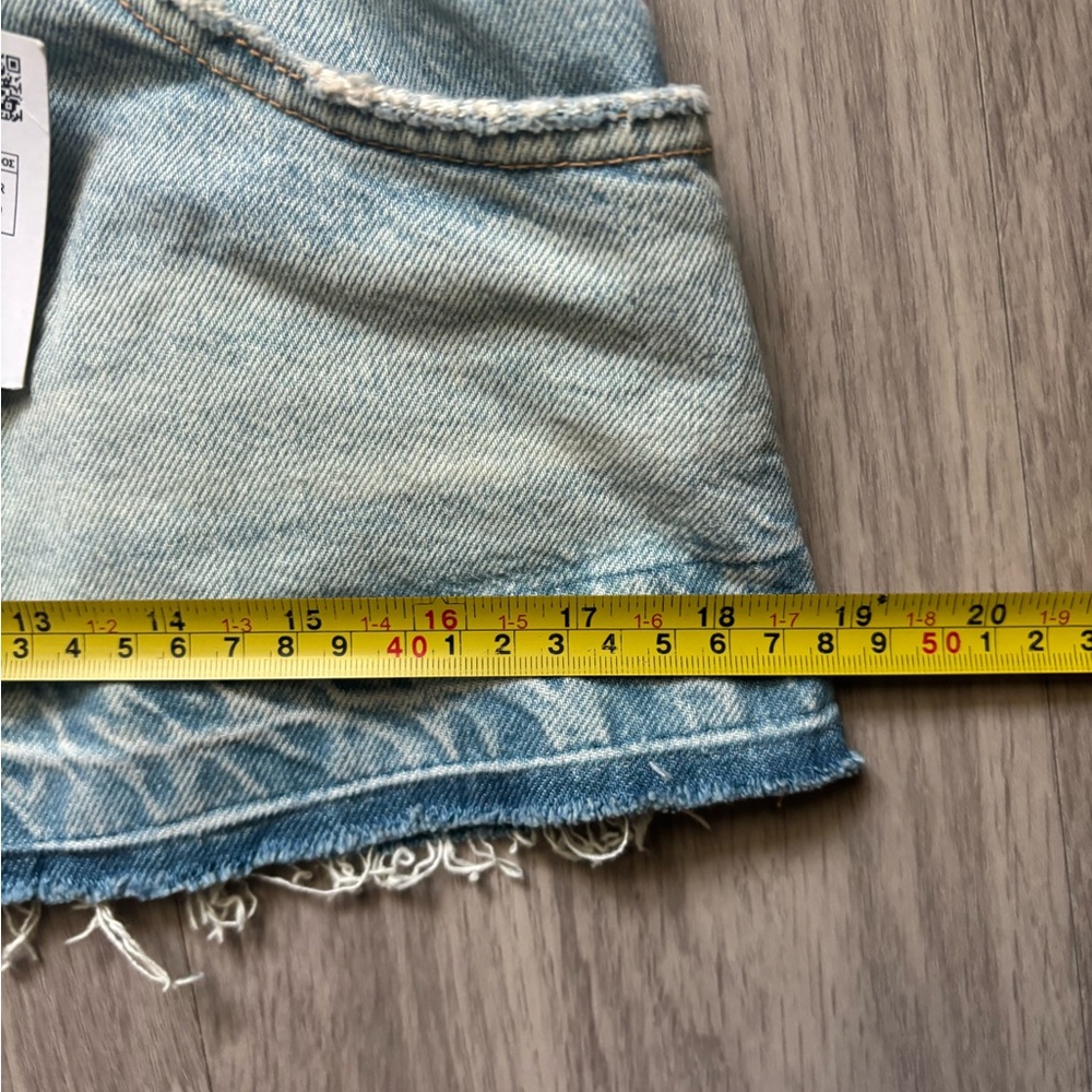 ZARA Skirt Effect Crop Denim Spaghetti Straps Jean Tank Top Small NWT - Picture 4 of 8